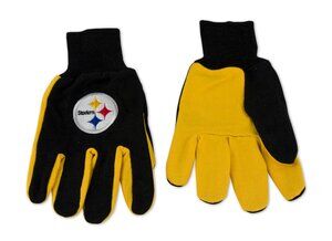 Pittsburgh Steelers NFL Football Work Gloves Black Yellow Fan Gear